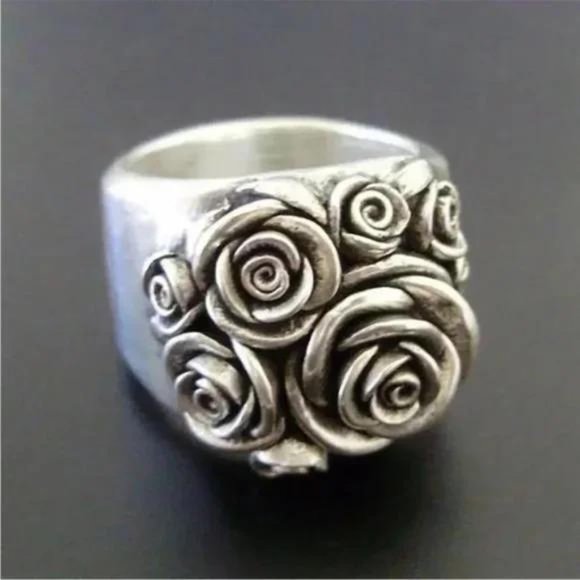 NEW 925 Silver Luxury Beautiful Flower Ring - Picture 2 of 6